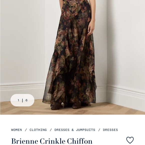 Ralph Lauren Purple Label Brienne Crinkle Chiffon Evening Dress - zipper broken - Picture 11 of 12